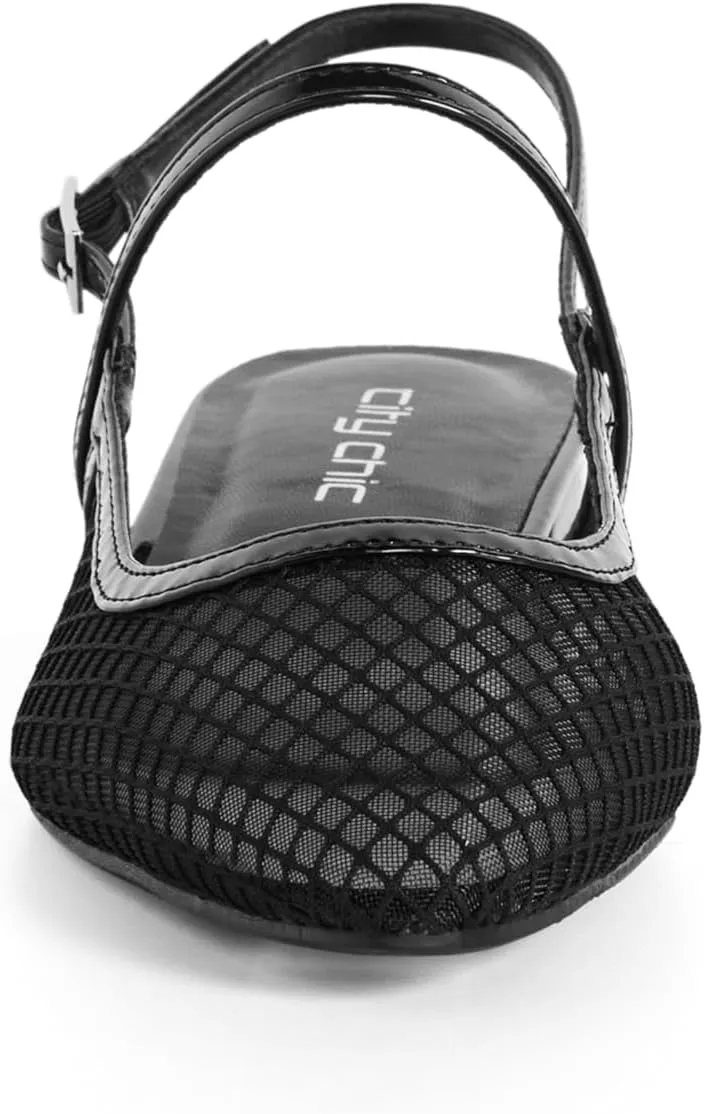 City Chic Women's Flat - Wide FIT Lily Mesh