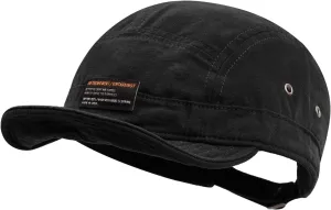CLAPE Short Brim Baseball Cap 5 Panel Hat Soft Short Bill Trucker Cap Flat Snapback Hats Casual Outdoor Fitted Cap Dad Hats