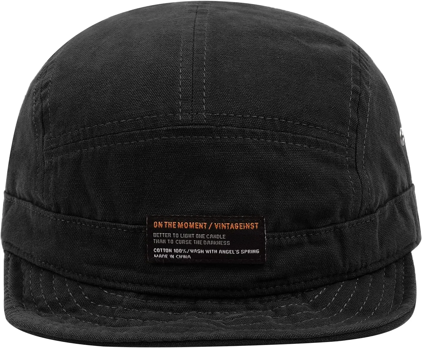 CLAPE Short Brim Baseball Cap 5 Panel Hat Soft Short Bill Trucker Cap Flat Snapback Hats Casual Outdoor Fitted Cap Dad Hats