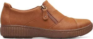 Clarks Women's Caroline Grace Loafer, Dark Tan Leather, 11