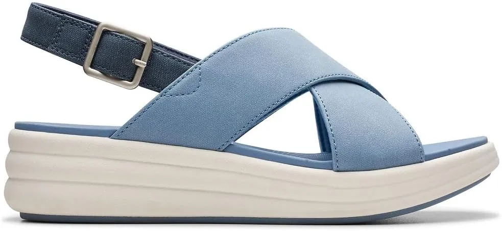 Clarks Women's Casual Wedge Sandal, Denim, 9