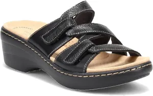 Clarks Women's Merliah Karli Sandal, Black Leather, 10, 26158226