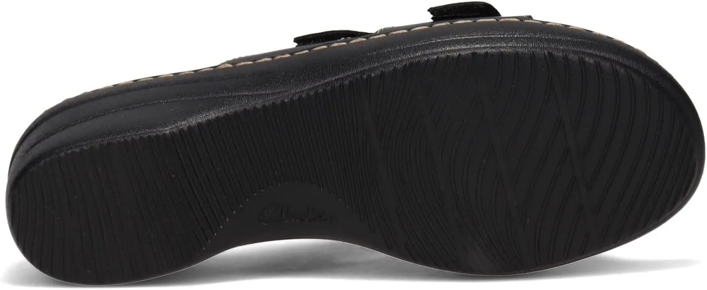 Clarks Women's Merliah Karli Sandal, Black Leather, 10, 26158226