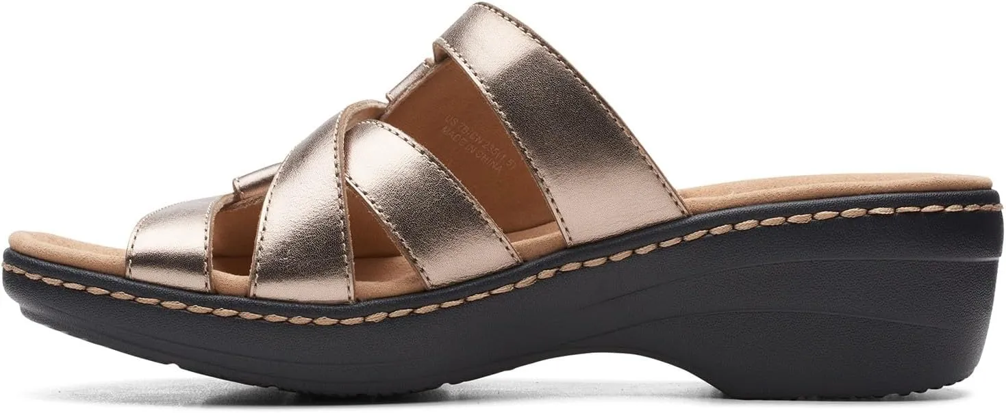 Clarks Women's Merliah Karli Sandal, Metallic, 6