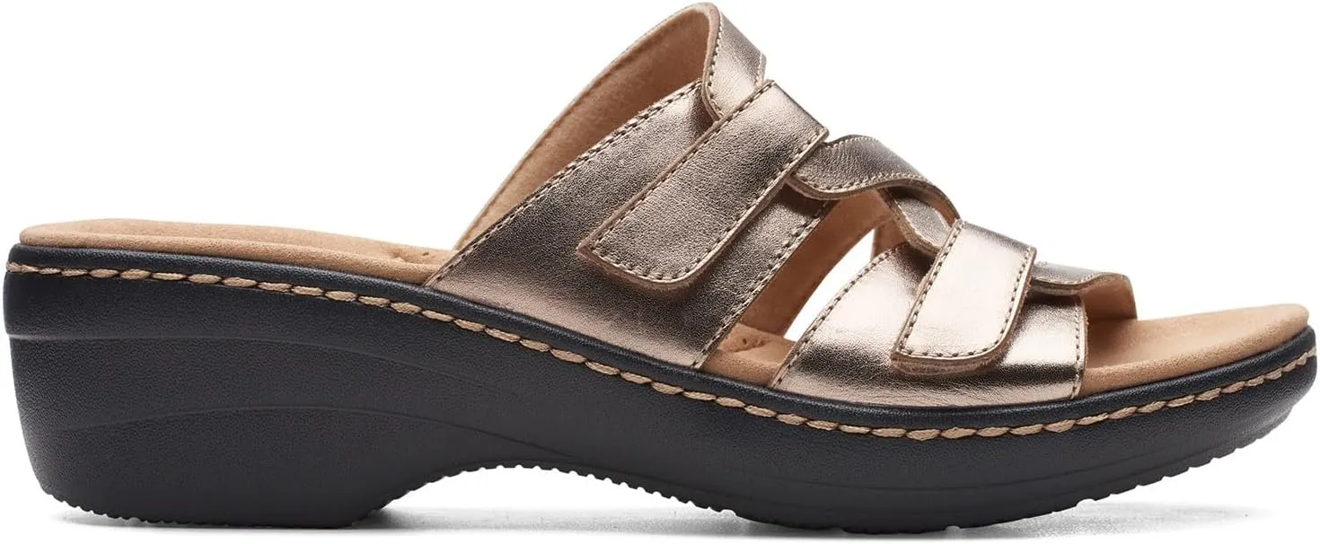 Clarks Women's Merliah Karli Sandal, Metallic, 6