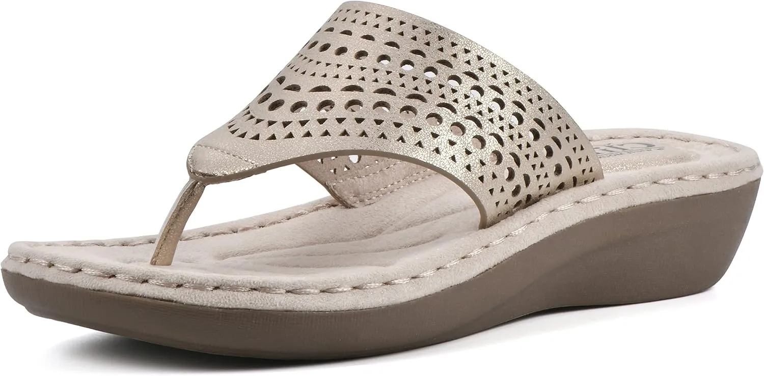 CLIFFS BY WHITE MOUNTAIN Women's Compact Wedge Sandal