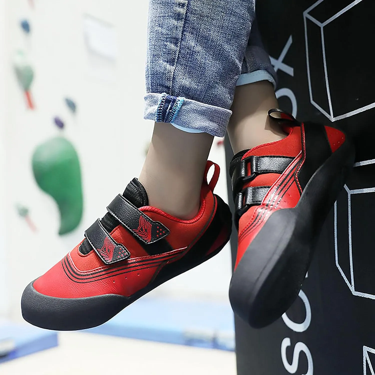 Climbing Shoes Mens Light Anti-Slip Indoor Outdoor Rock Climbing Sneaker for Beginners Professional Climbers