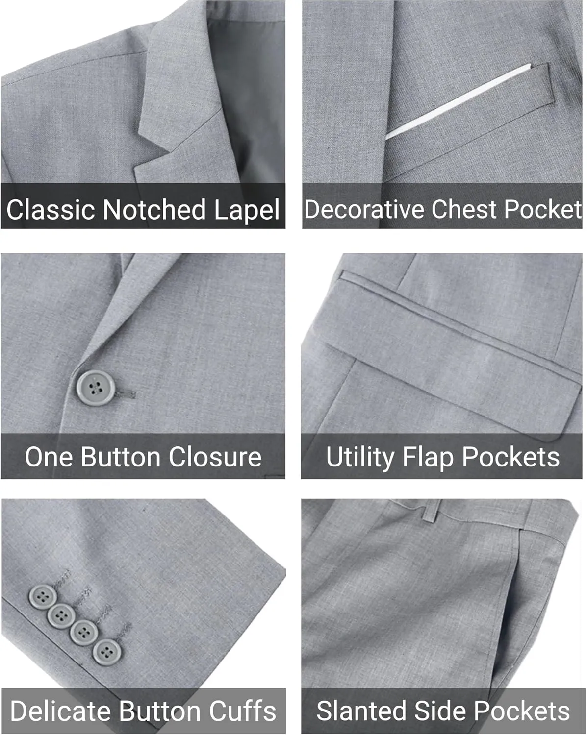 Cloudstyle Men's 2-Piece Suits Slim Fit 1 Button Dress Suit Jacket Blazer & Pants Set