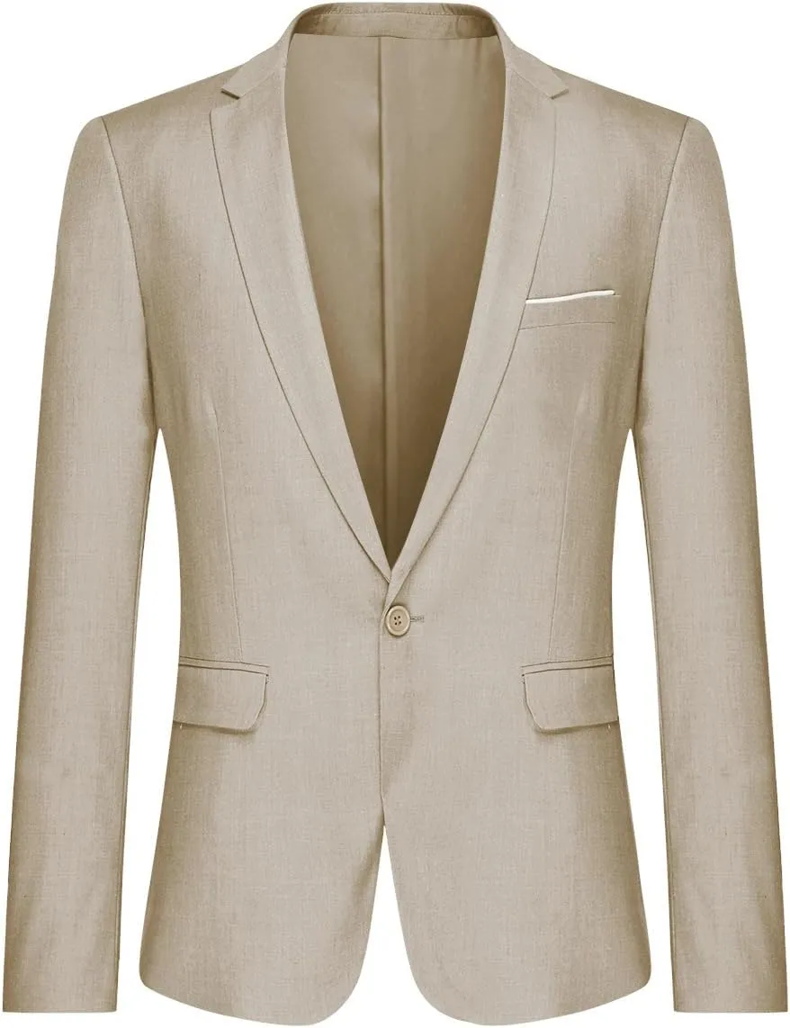 Cloudstyle Men's 2-Piece Suits Slim Fit 1 Button Dress Suit Jacket Blazer & Pants Set