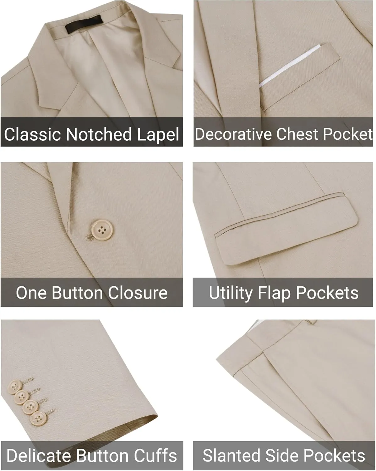 Cloudstyle Men's 2-Piece Suits Slim Fit 1 Button Dress Suit Jacket Blazer & Pants Set