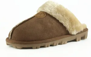 CLPP'LI Womens Slip on Faux Fur Warm Winter Mules Fluffy Suede Comfy Slippers