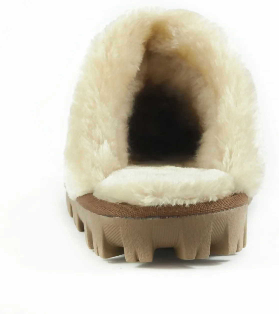 CLPP'LI Womens Slip on Faux Fur Warm Winter Mules Fluffy Suede Comfy Slippers