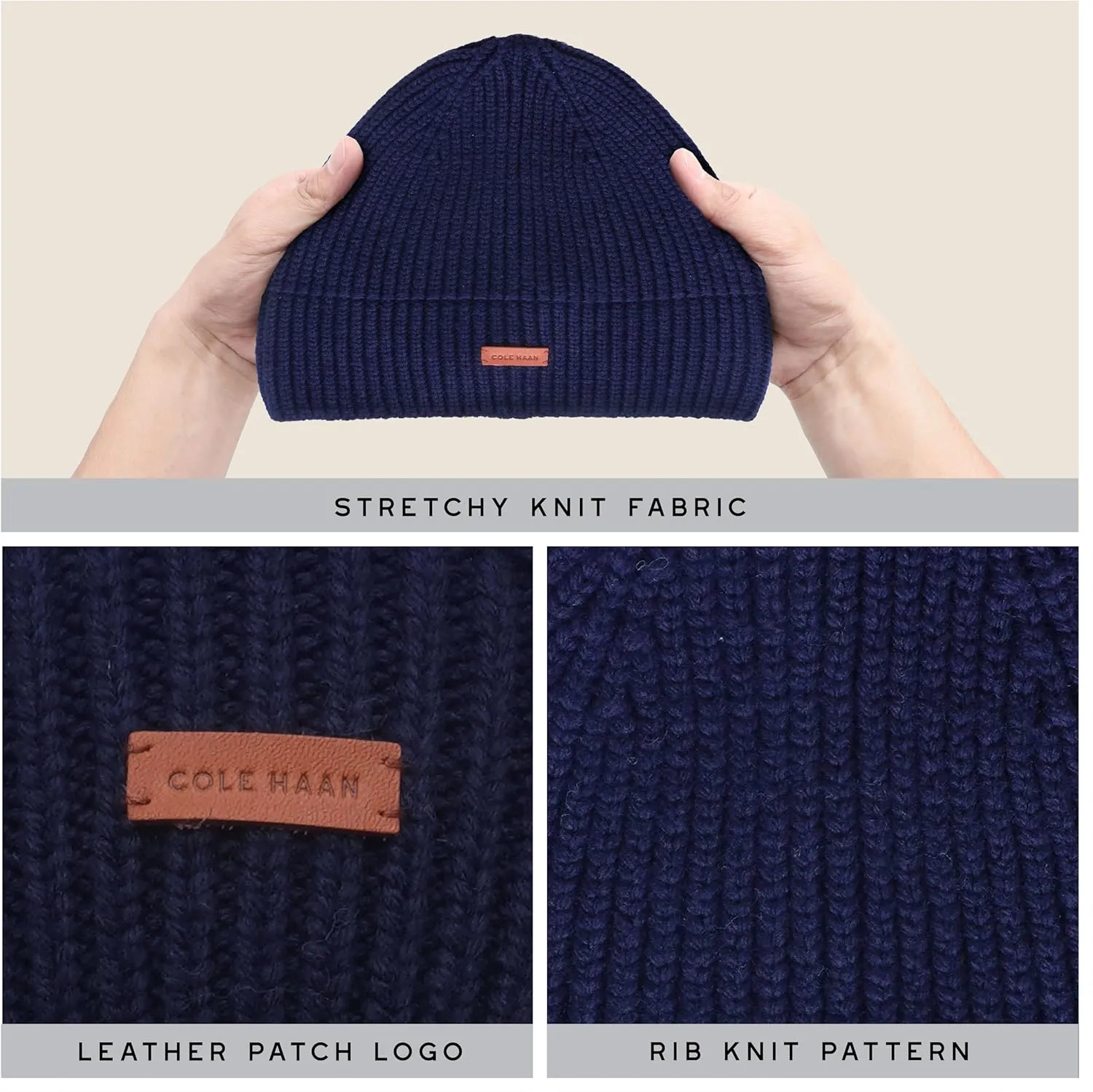 Cole Haan Knit Beanie for Men, One Size, No Cuff Design with Premium Comfort and Durable Quality for Everyday Style