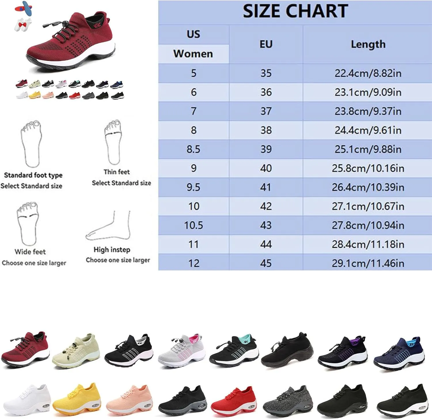 Comfortorthowear Shoes for Women, Musabela 2025 Comfort Wear Slip-on Elastic Shoes for Plantar Fasciitis, Breathable