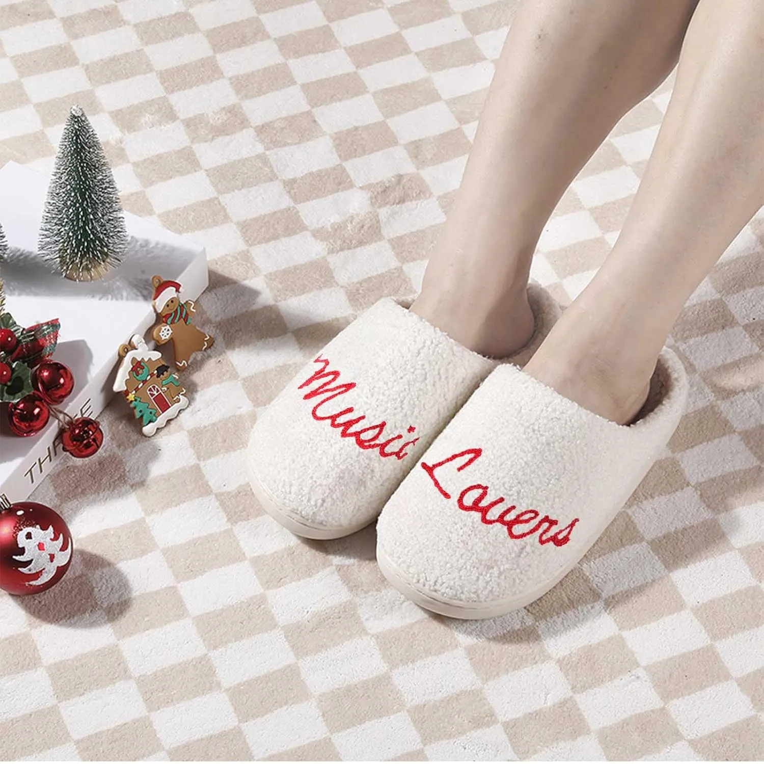 Comfy House Slippers For Women Men, Ladies Fuzzy Bedroom Slippers,indoor Outdoor Memory Foam Shoes