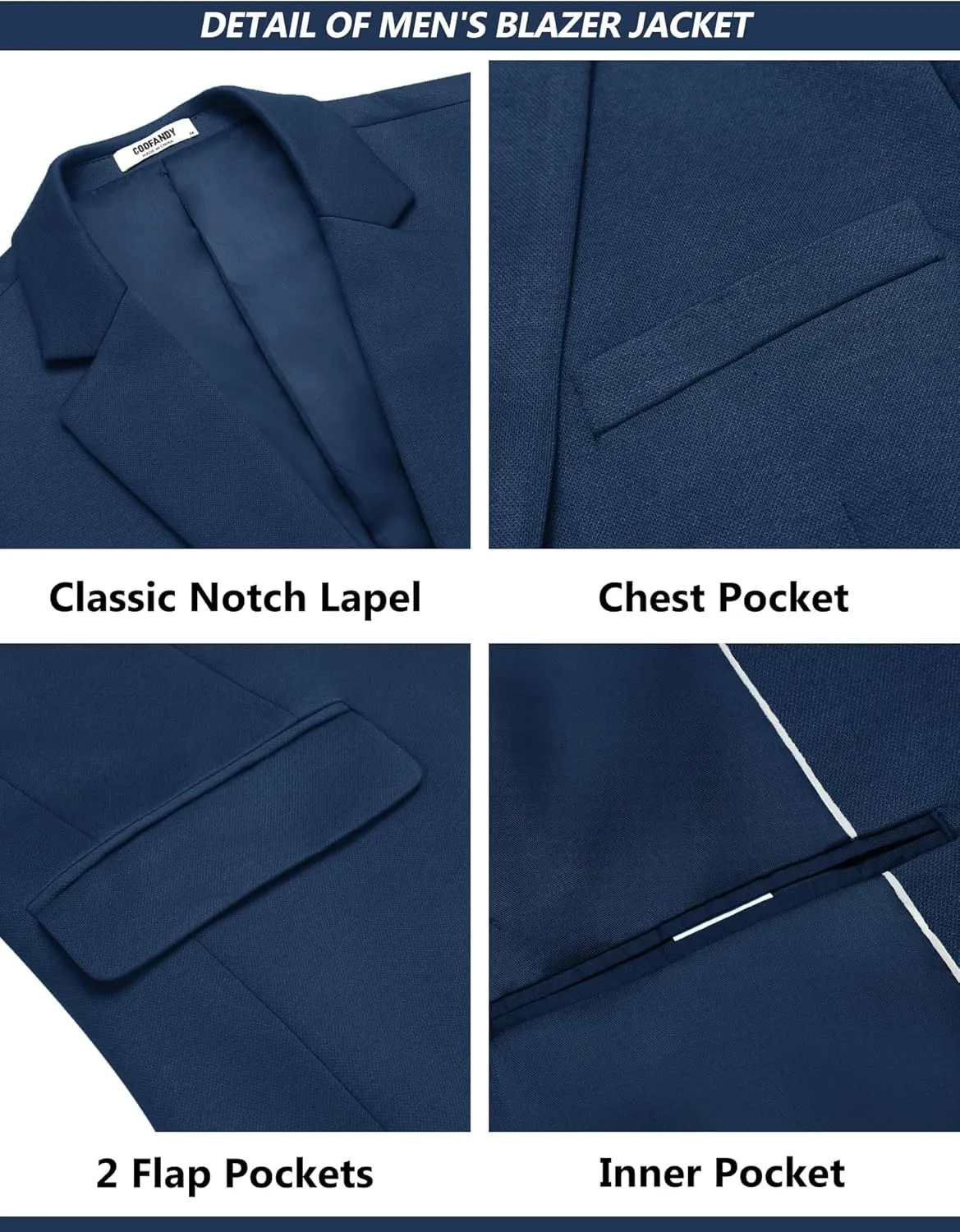 COOFANDY Men's Suits 2 Piece Slim Fit Suit Set 2 Button Lightweight Casual Knit Blazer Suit Jacket Pants