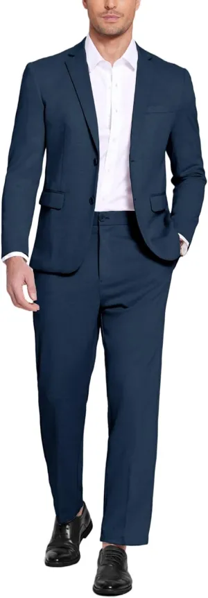 COOFANDY Men's Suits 2 Piece Slim Fit Suit Set 2 Button Lightweight Casual Knit Blazer Suit Jacket Pants