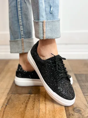 Corkys Bedazzle Rhinestone Sneaker in Black