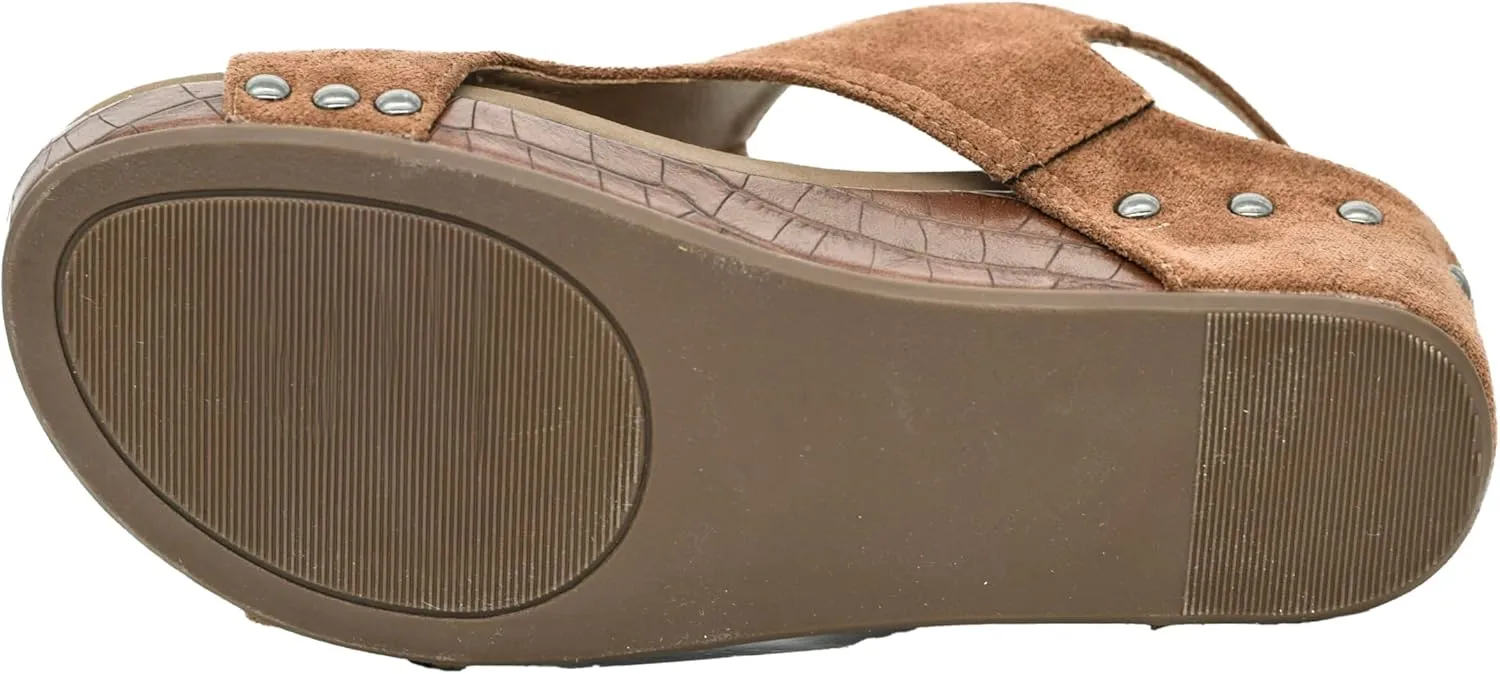 Corkys Footwear Women's Volta II Wedge Sandal - 2 Inch Cushioned Wedge, Hook & Loop Closure for Comfort & Style, Perfect for Casual & Dressy Outfits, All Day Wear