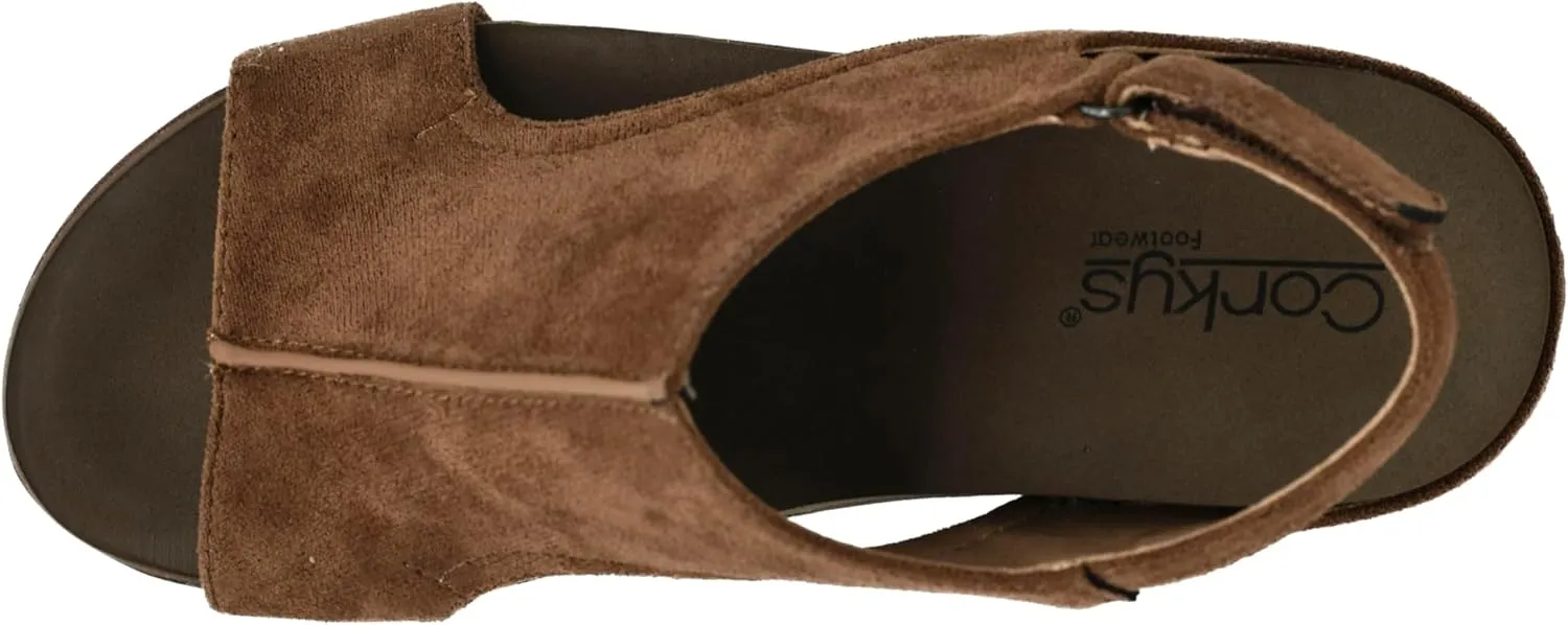 Corkys Footwear Women's Volta II Wedge Sandal - 2 Inch Cushioned Wedge, Hook & Loop Closure for Comfort & Style, Perfect for Casual & Dressy Outfits, All Day Wear