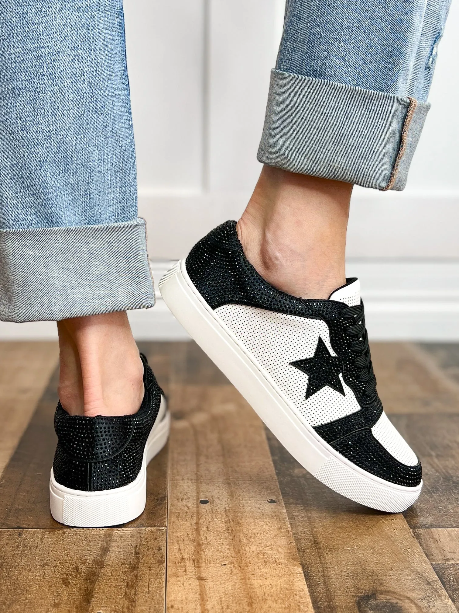Corkys Legendary Tennis Shoes in Black Crystals