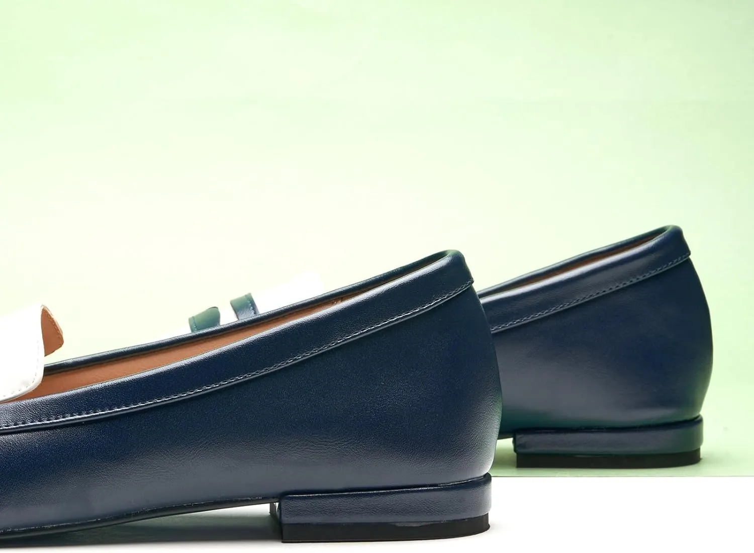 C.Paravano Penny Loafers for Women Formal Dress Square Toe Flats Slip on Loafer Shoes Comfort Loafer for Business Casual Wear