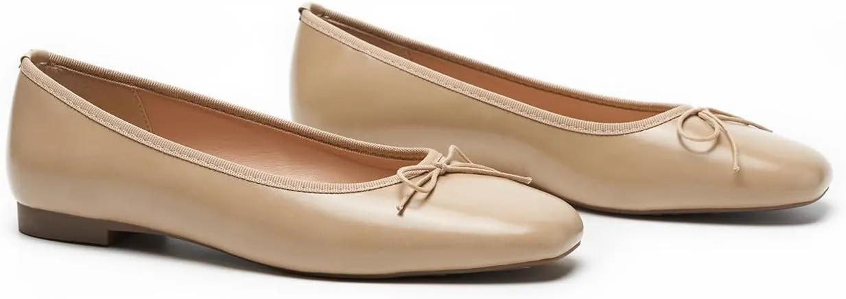 C.Paravano Women's Ballet Flats, Comfortable Slip On Round Toe Flat Shoes, Casual Walking Shoes for Women, Slip-On Bow Dressy Flats for Work Office & Wedding Party