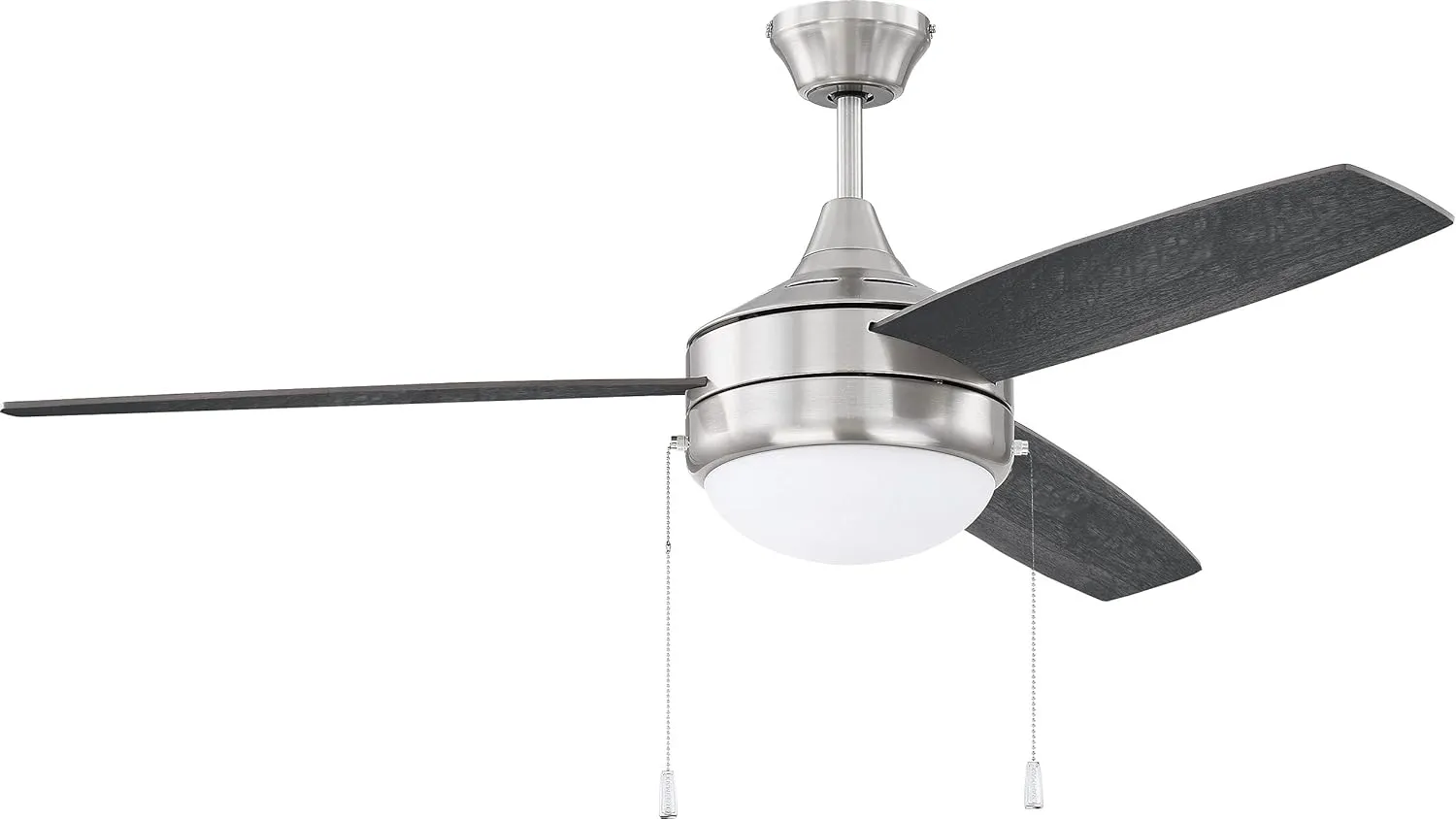Craftmade PHA52BNK3-BNGW Phaze 3 Blade 52" Ceiling Fan with LED Light, Brushed Polished Nickel