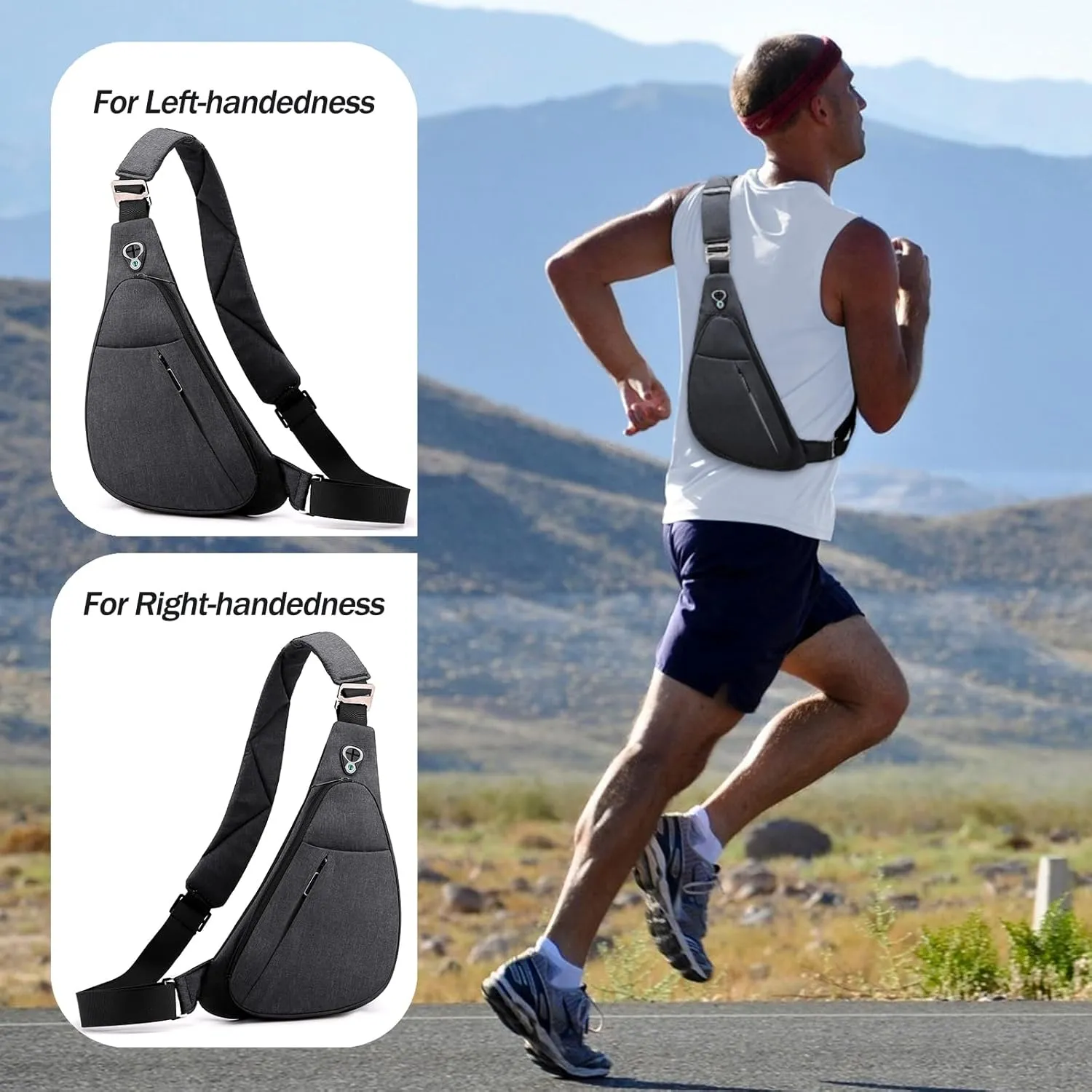 Crossbody Bag Anti-Theft Lightweight Casual Shoulder Backpack Sling Chest Bag Belt Rucksack for Travel Bicycle Sport
