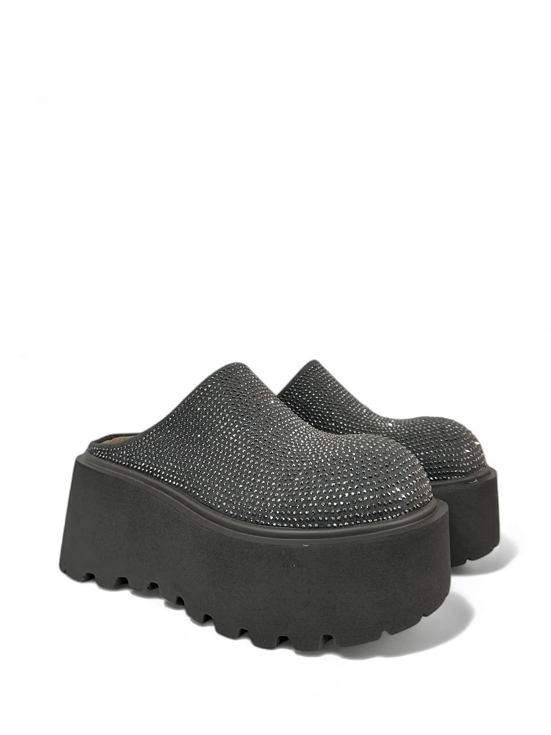 Crystal Platform Mule Clogs