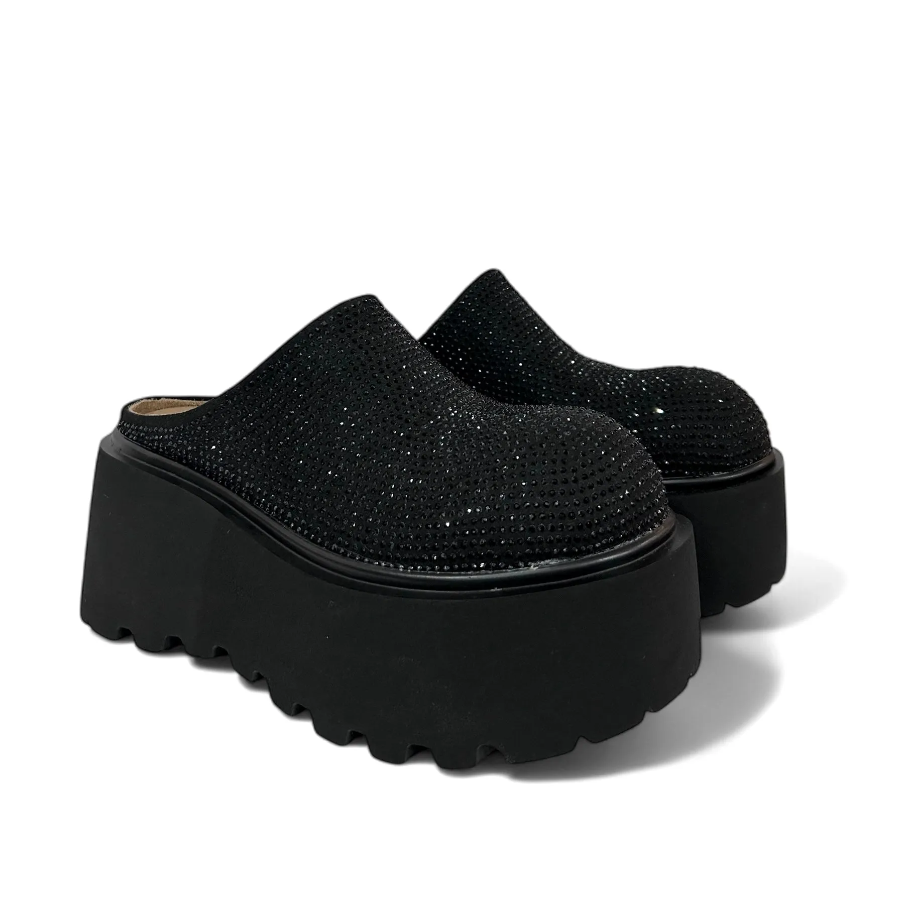 Crystal Platform Mule Clogs