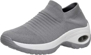 CUSHIONAIRE Women's Breeze Stretch Knit Slip on Sneaker  Memory Foam & LiteSole Technology