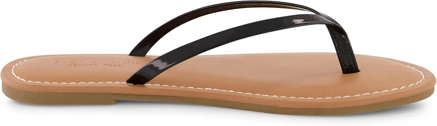CUSHIONAIRE Women's Cora Flat Flip Flop Sandal with  Comfort