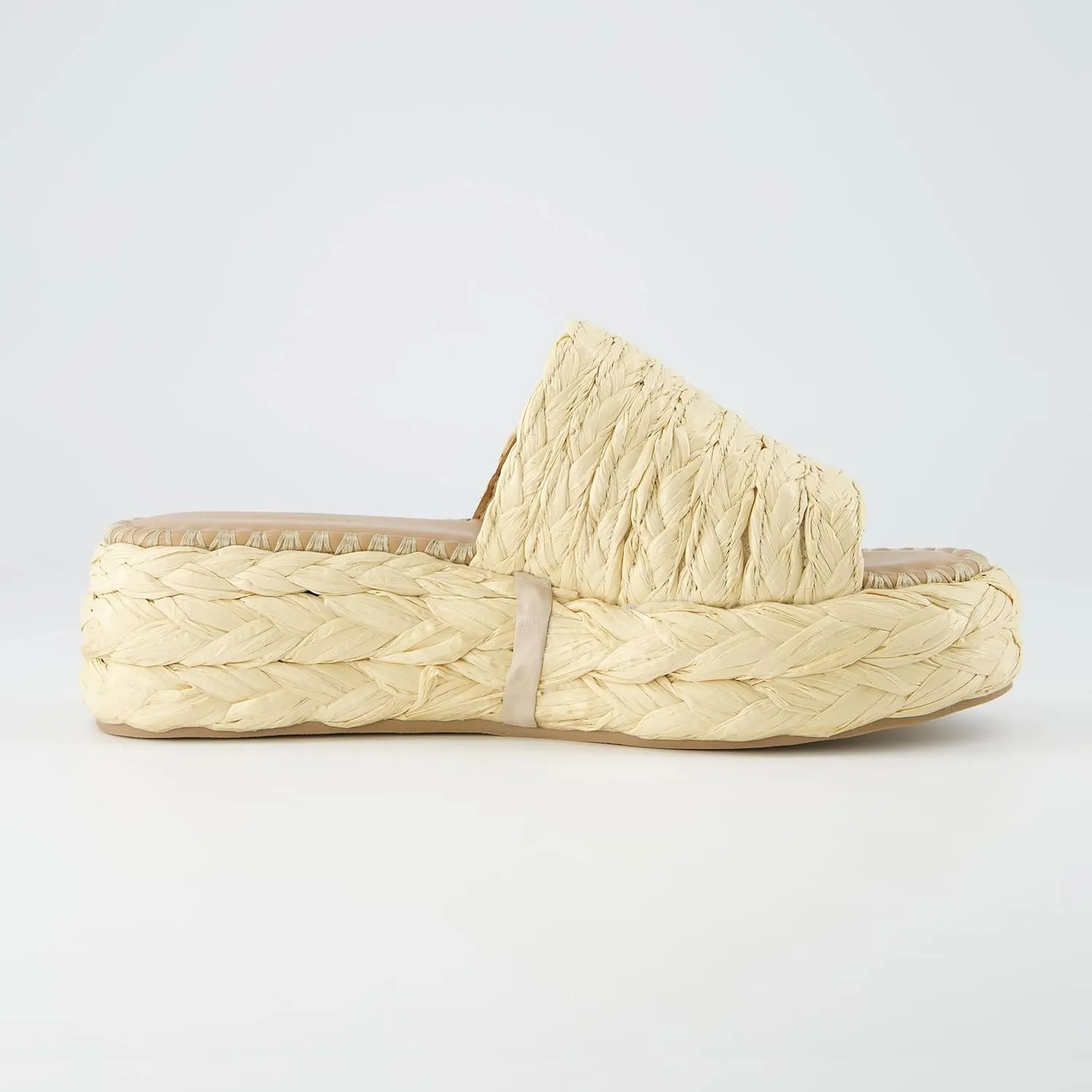 CUSHIONAIRE Women's Core Raffia Platform Sandal  Memory Foam and Wide Widths Available