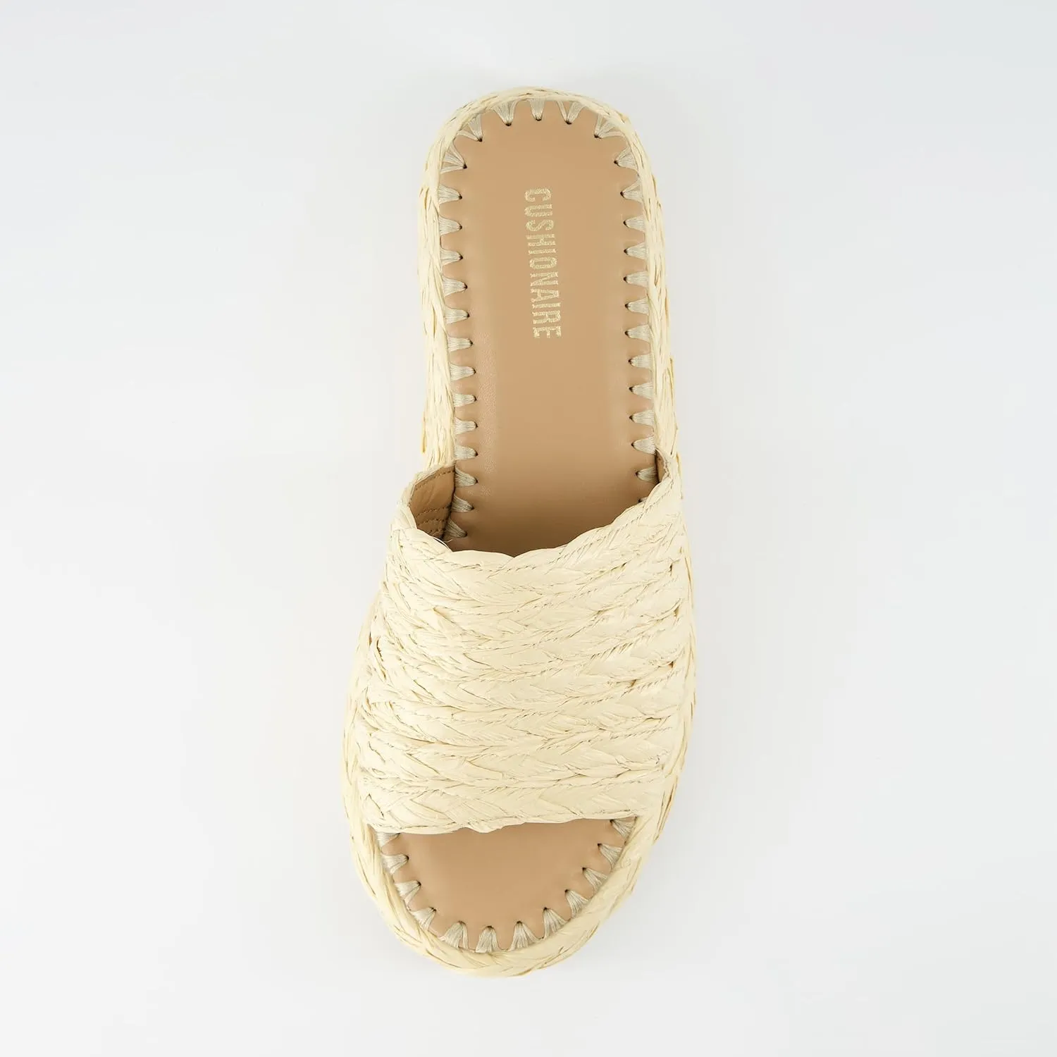 CUSHIONAIRE Women's Core Raffia Platform Sandal  Memory Foam and Wide Widths Available