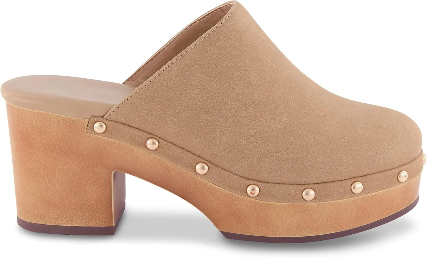 CUSHIONAIRE Women's Gibbons Faux Wood Clog with Memory Foam Padding, Wide Widths Available
