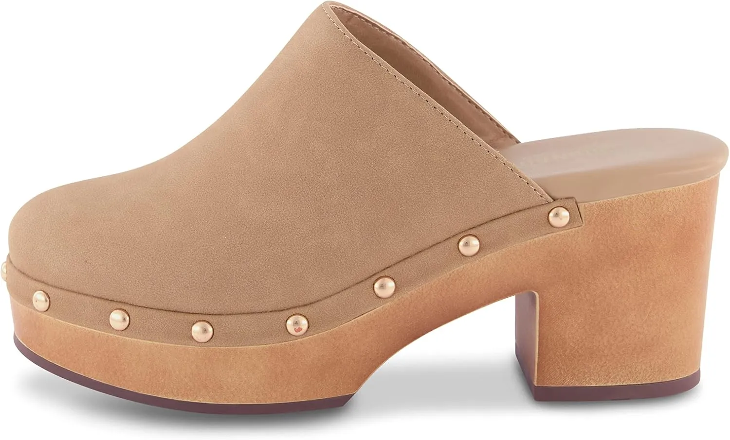 CUSHIONAIRE Women's Gibbons Faux Wood Clog with Memory Foam Padding, Wide Widths Available