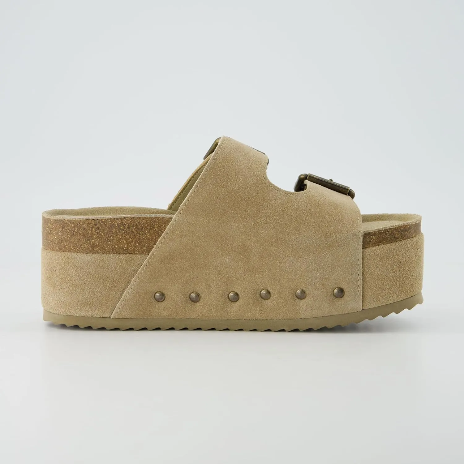 CUSHIONAIRE Women's Guru Genuine Leather footbed platform sandal with  Comfort, Wide Widths Available