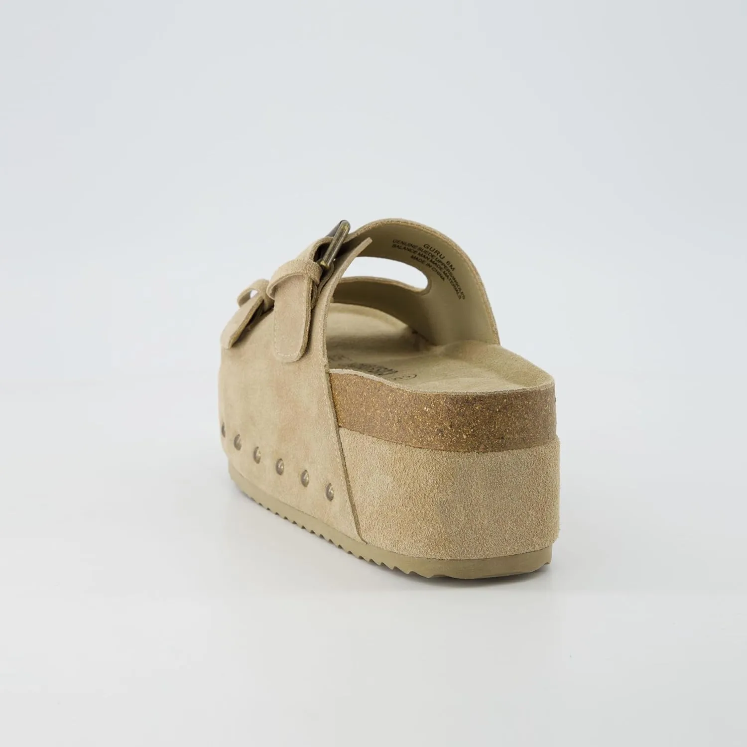 CUSHIONAIRE Women's Guru Genuine Leather footbed platform sandal with  Comfort, Wide Widths Available