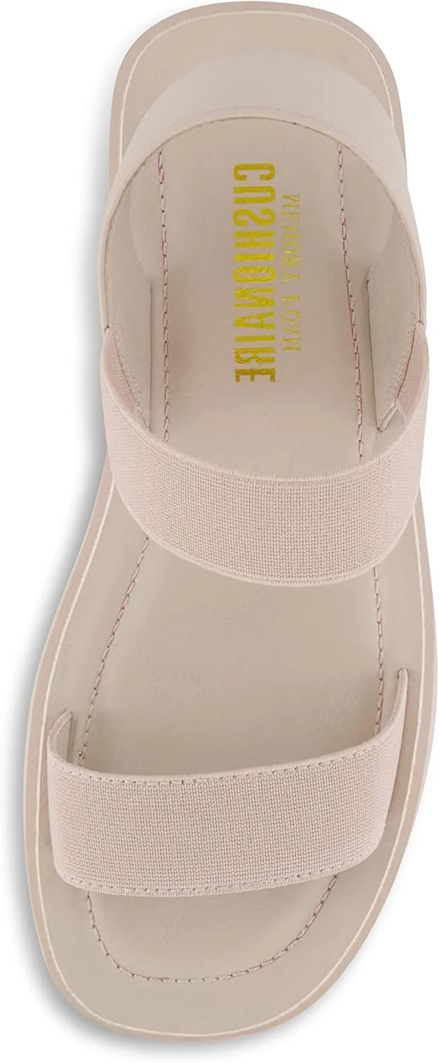 CUSHIONAIRE Women's Pilar stretch platform sandal with  Memory Foam