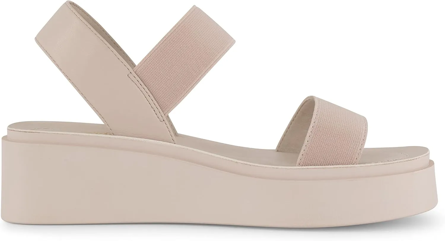 CUSHIONAIRE Women's Pilar stretch platform sandal with  Memory Foam