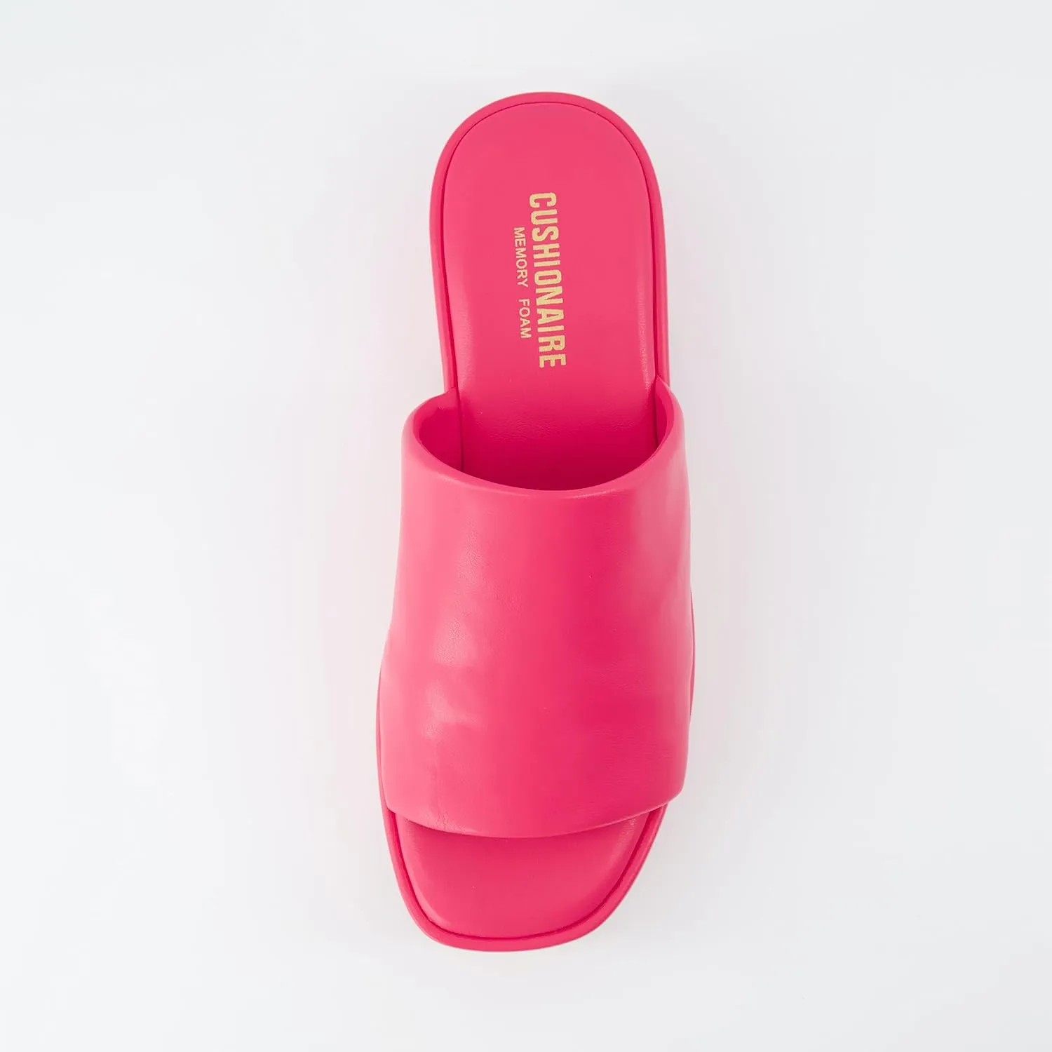 CUSHIONAIRE Women's Spin one band platform sandal with  Memory Foam