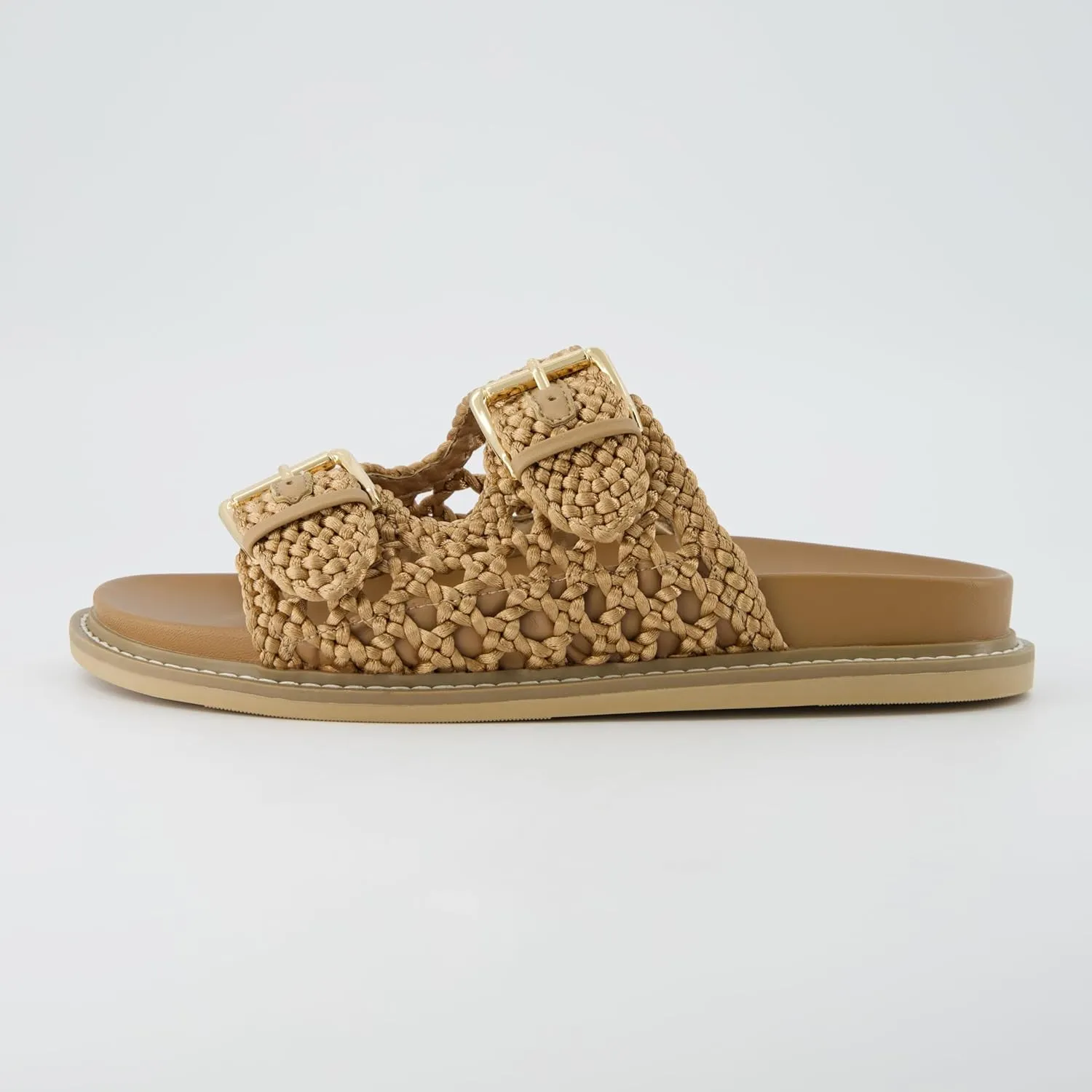 CUSHIONAIRE Women's Weaver Woven footbed sandal with  Comfort, Wide Widths Available