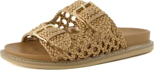 CUSHIONAIRE Women's Weaver Woven footbed sandal with  Comfort, Wide Widths Available