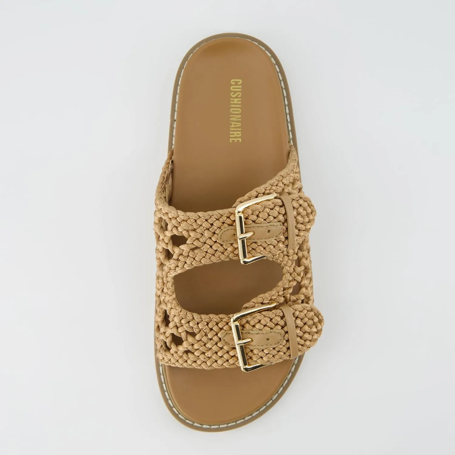 CUSHIONAIRE Women's Weaver Woven footbed sandal with  Comfort, Wide Widths Available