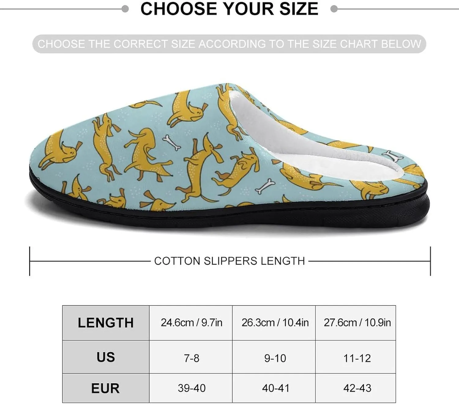 Cute Dachshunds Dog And Bones Pattern Slippers for Women Girls Soft Indoor Outdoor Winter Warm Comfy House Bedroom Slippers