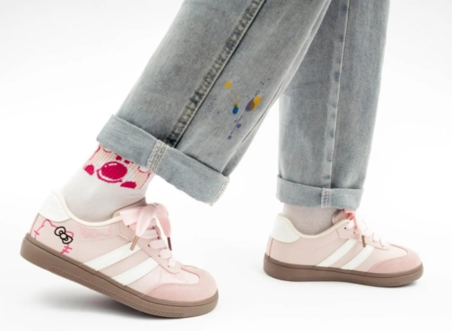 Cute Platform Chunky Cat Aesthetic Shoes Low Top Lace up Walking Sneakers for Women - Fashion Kitten Breathable and Comfortable Trainers