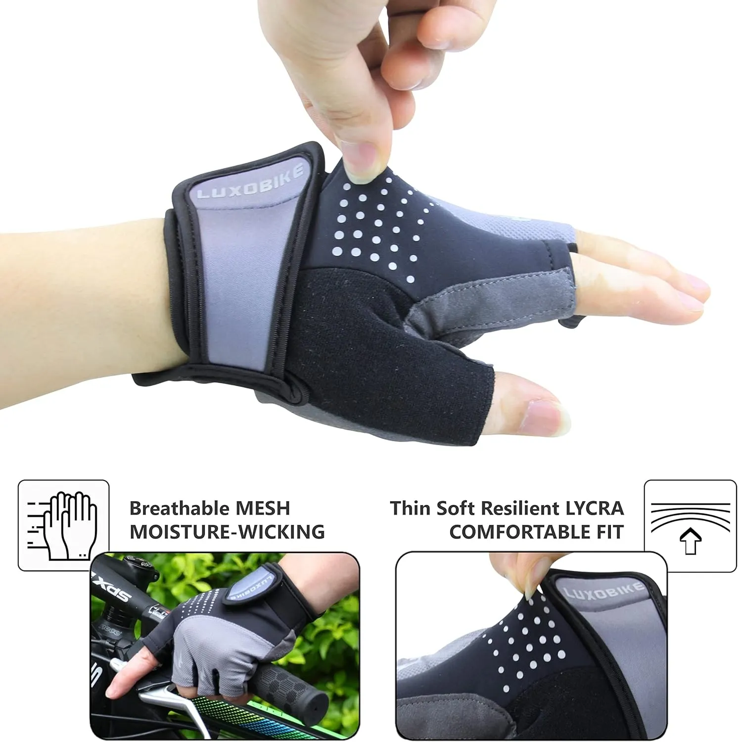 Cycling Gloves Mountain Bike for Men – Shock Absorbing SBR Gel Padded – Anti Slip Palm – Ultra Breathable – Specialized for Mens Bicycling, Biking, MTB Biker, Road Bicycle Riding