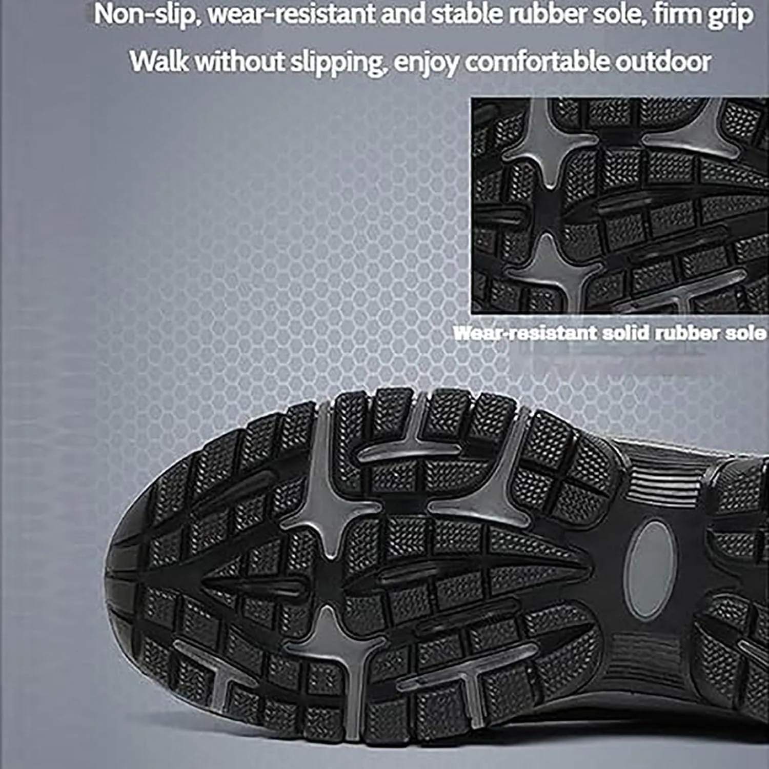 Dallader Men's Comfortable Waterproof Orthopedic Walking Shoes, Breathable Outdoor Slip On Hiking Shoes