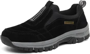 Dallader Men's Comfortable Waterproof Orthopedic Walking Shoes, Breathable Outdoor Slip On Hiking Shoes